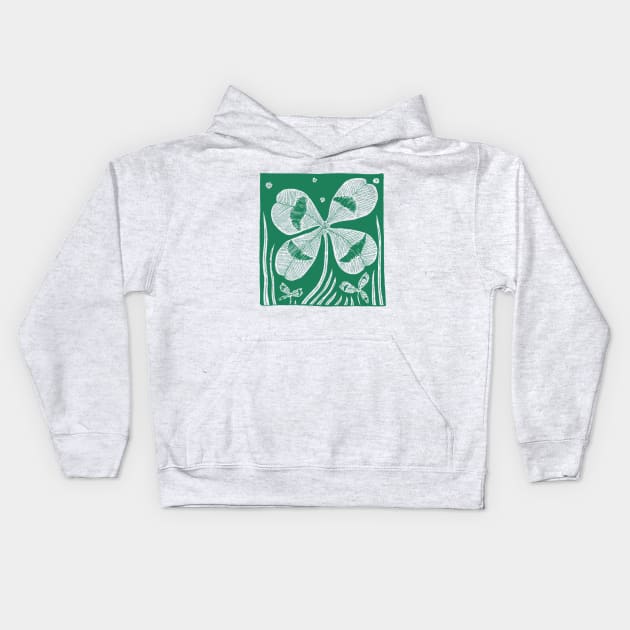 Four-Leafed Clover Kids Hoodie by Ballyraven
